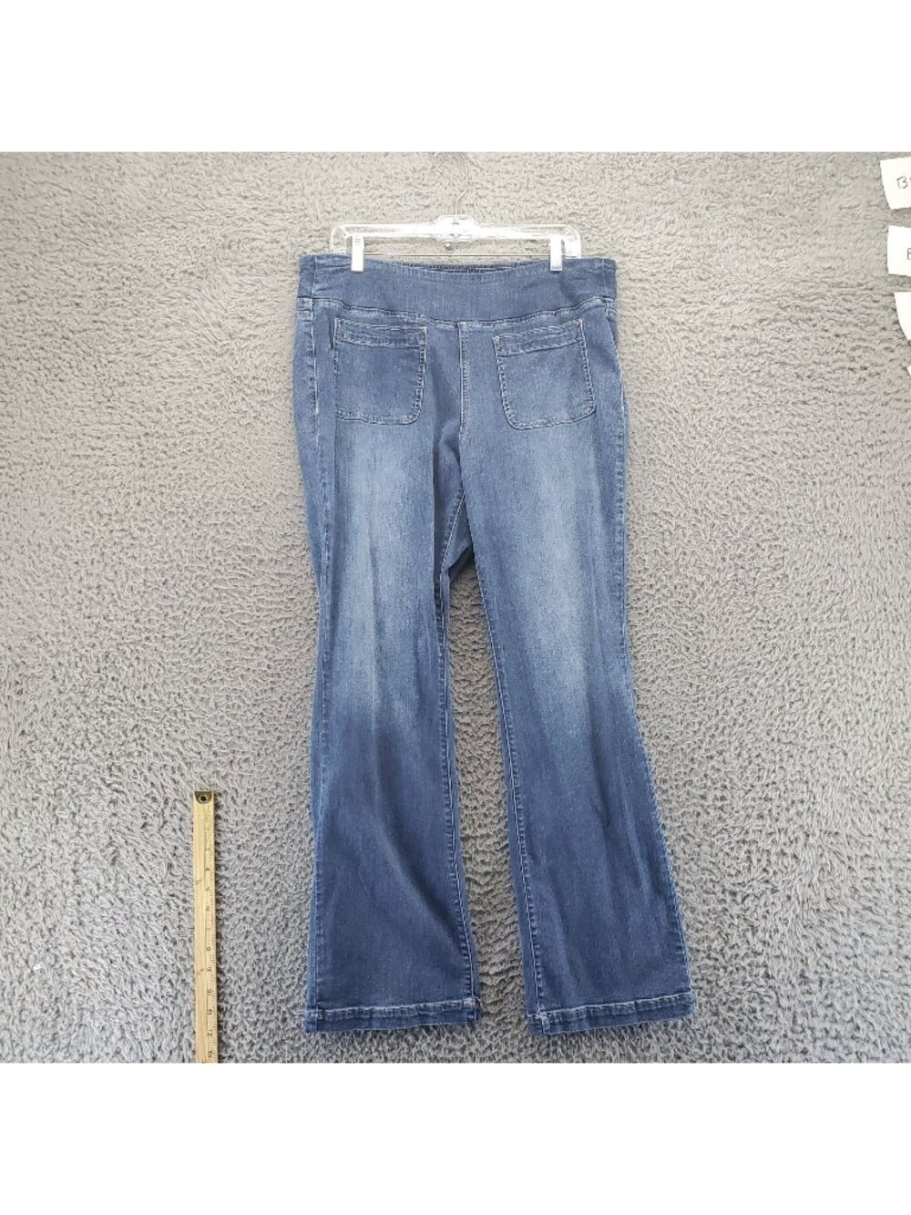 Belle Jeans Womens 16 Blue Bootcut Back Pockets Stretch Pull-On Denim *Read*